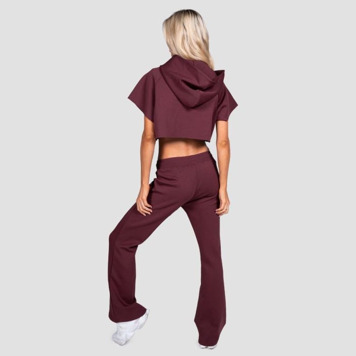 Damska bluza z kapturem Relay Cropped Fig - GymBeam S
