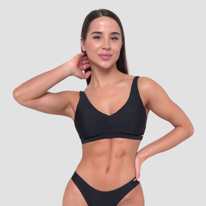Damska sportowa góra od bikini Black - GymBeam S