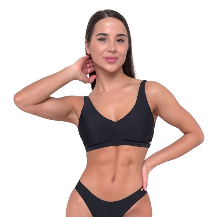 Damska sportowa góra od bikini Black - GymBeam S