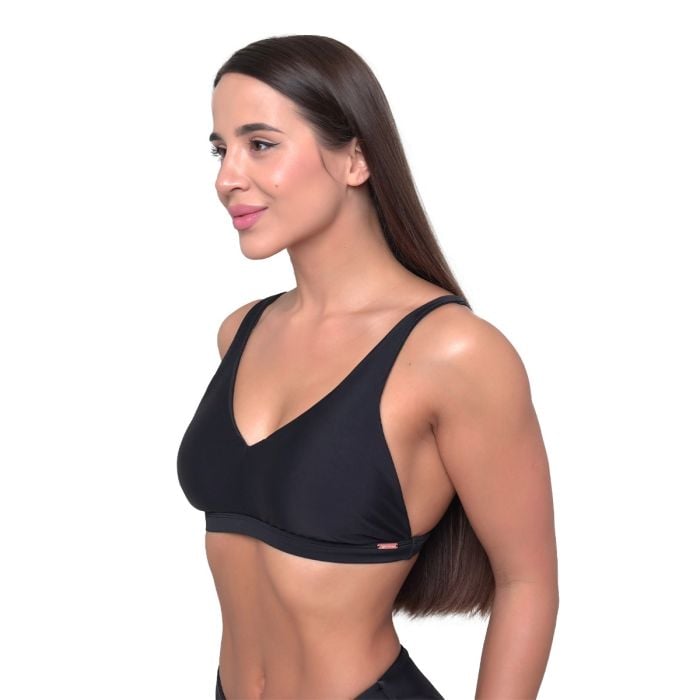 Damska sportowa góra od bikini Black - GymBeam S