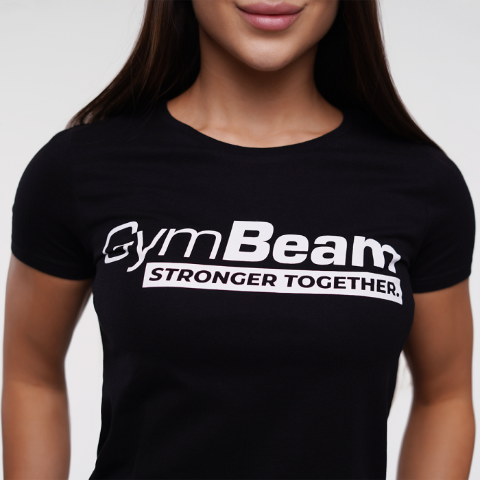 Damska koszulka Stronger Together Black - GymBeam M