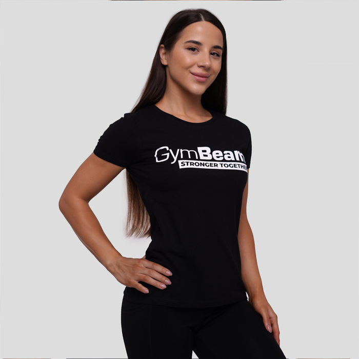 Damska koszulka Stronger Together Black - GymBeam M