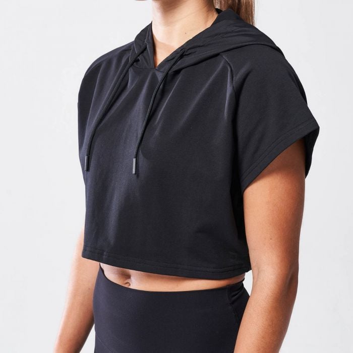 Damska bluza z kapturem Vented Crop Hoodie Black - SQUATWOLF XL