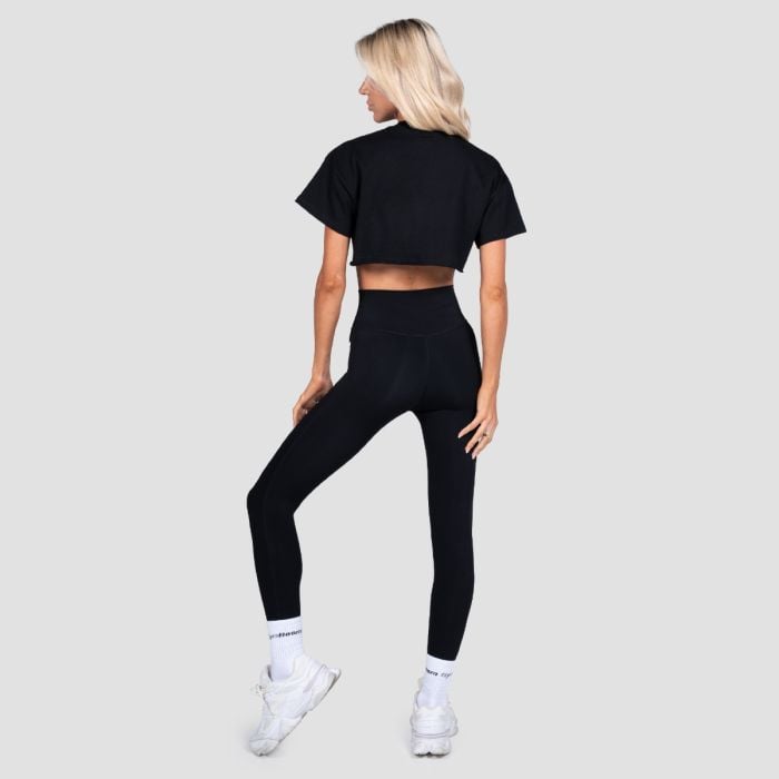 Damska koszulka Thrive Cropped Black - GymBeam L