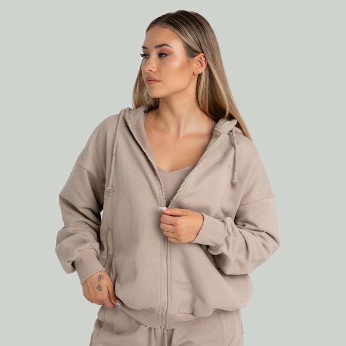 Bluza damska z kapturem Zip Taupe - STRIX M