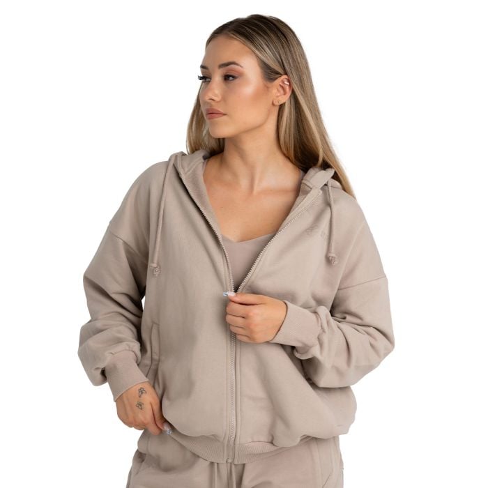 Bluza damska z kapturem Zip Taupe - STRIX M