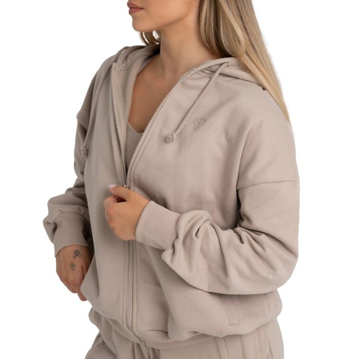 Bluza damska z kapturem Zip Taupe - STRIX M
