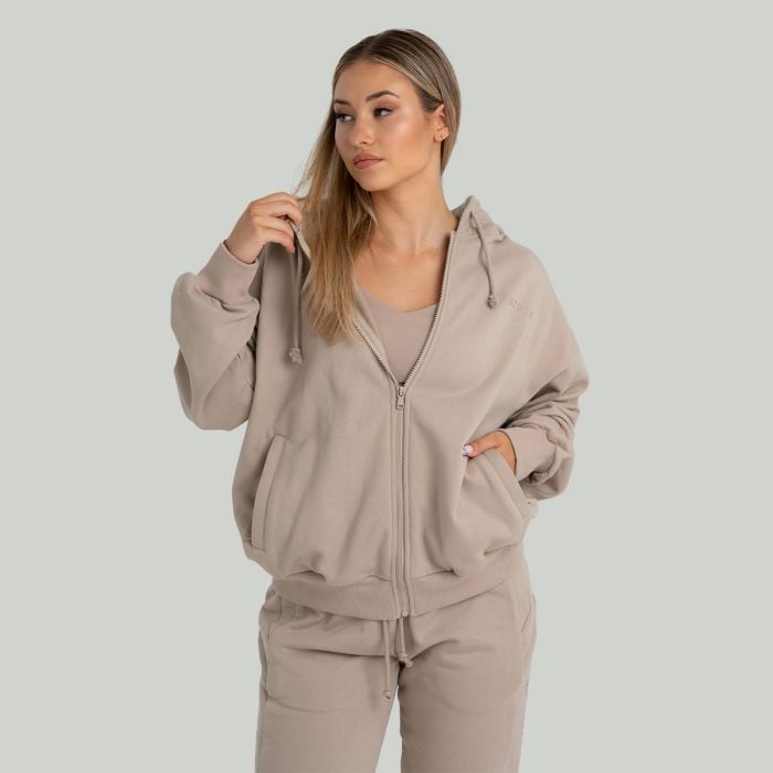 Bluza damska z kapturem Zip Taupe - STRIX M