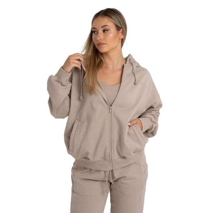 Bluza damska z kapturem Zip Taupe - STRIX M