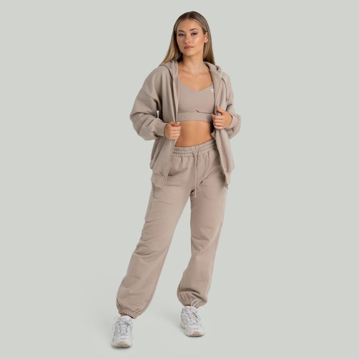 Bluza damska z kapturem Zip Taupe - STRIX M