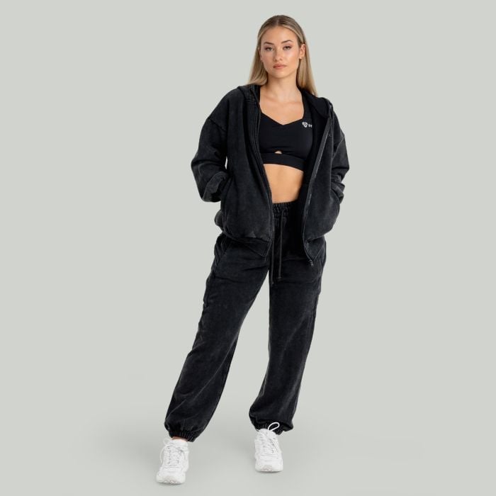 Bluza damska z kapturem Zip Washed Black - STRIX M