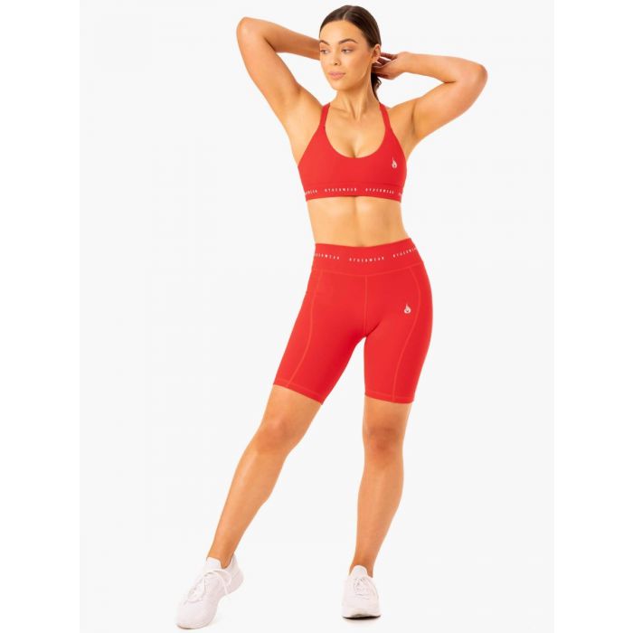 Damskie spodenki kolarskie z wysokim stanem Reflex Red - Ryderwear XL