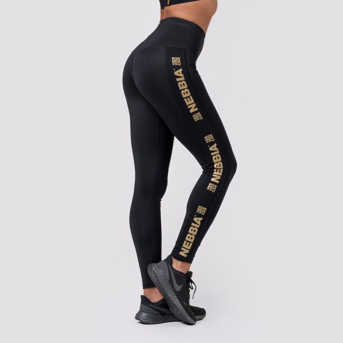 Women's leggings Intense Gold Classic black - NEBBIA