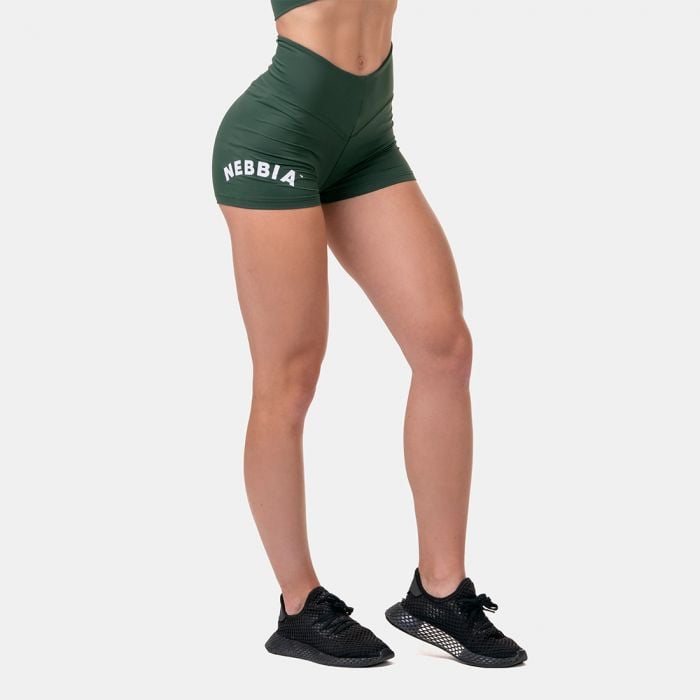 Women's shorts Classic Hero High Waist Green - NEBBIA