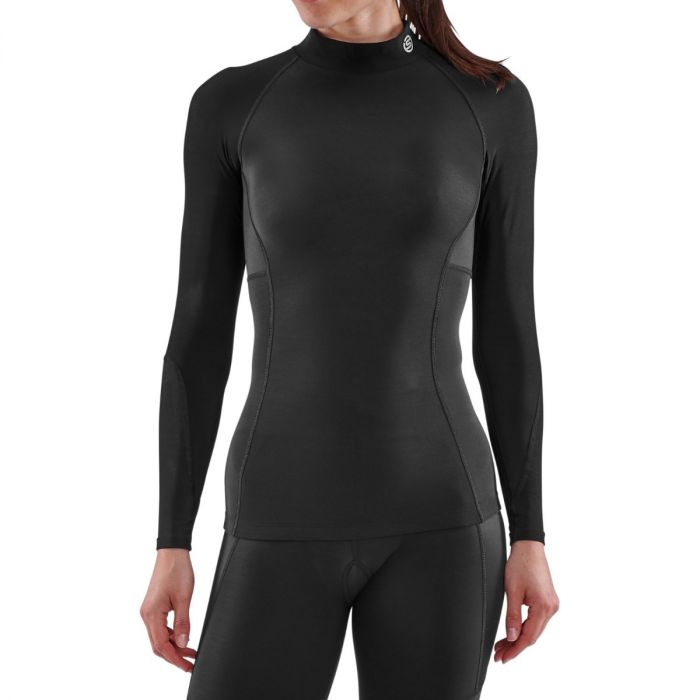 Women's T-shirt Thermal Long Sleeve Series-3 Black - SKINS