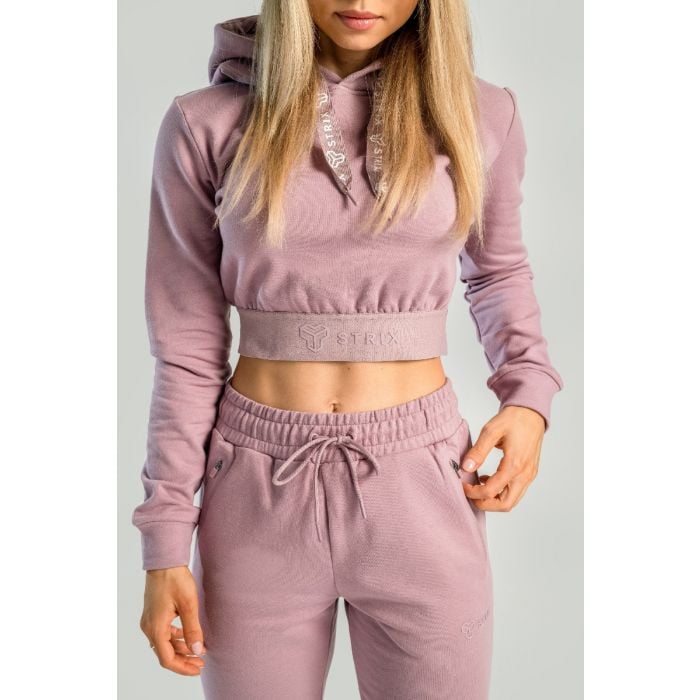 Krótka bluza damska z kapturem Essential Mauve - STRIX M