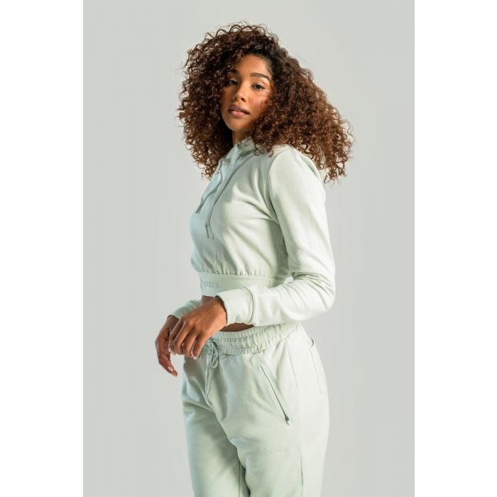 Krótka bluza damska z kapturem Essential Moon Grey - STRIX S