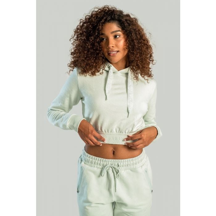 Krótka bluza damska z kapturem Essential Moon Grey - STRIX S