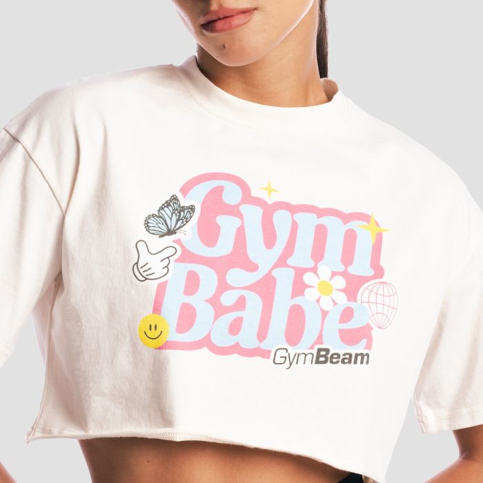 Damska koszulka GymBabe Cream - GymBeam S