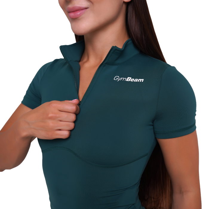 Damska koszulka Ignite Cropped Dark Green - GymBeam M
