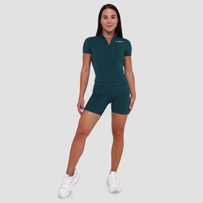 Damska koszulka Ignite Cropped Dark Green - GymBeam M