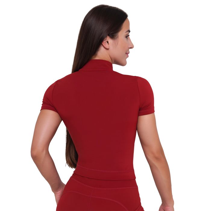 Damska koszulka Ignite Cropped Dark Red - GymBeam S