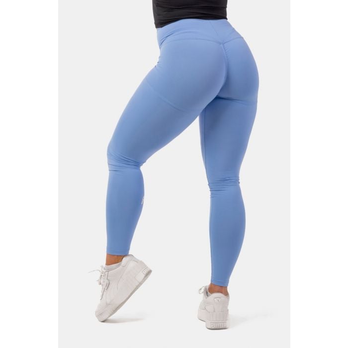 Damskie legginsy z wysokim stanem i kieszenią Active Light Blue - NEBBIA XS