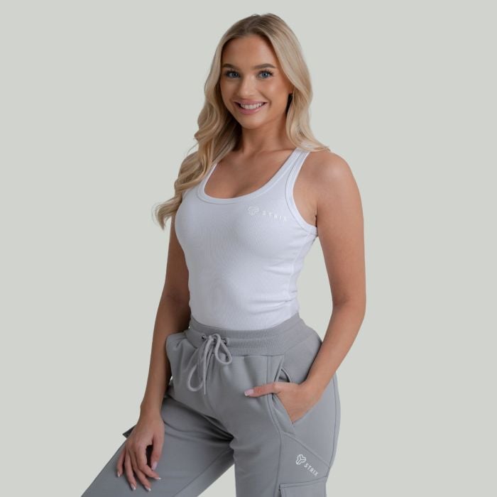 Damski Tank Top Ribbed White - STRIX M