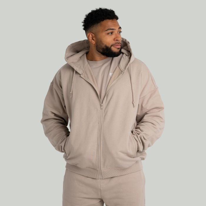 Bluza z kapturem Zip Taupe - STRIX XL