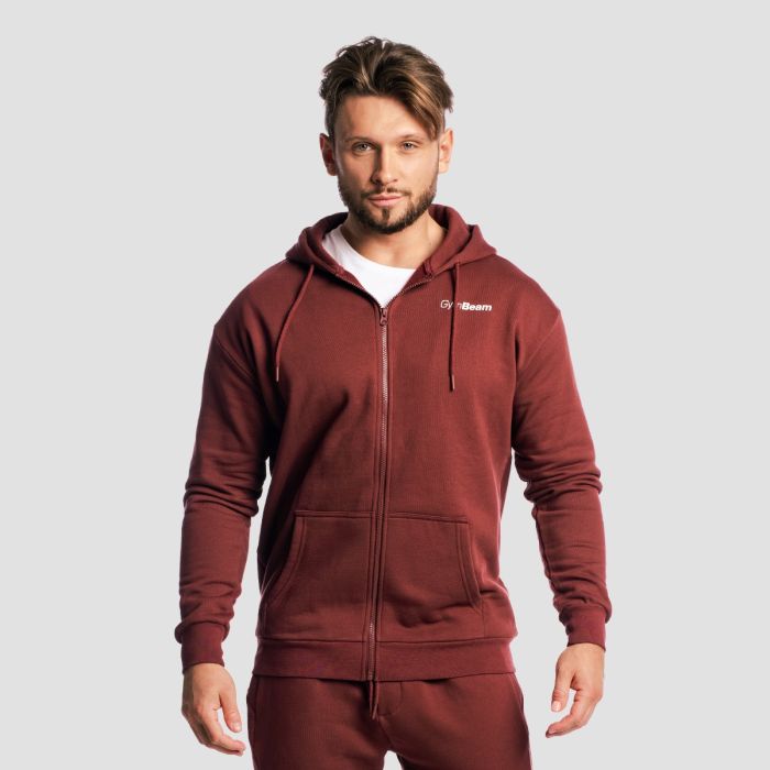 Bluza z kapturem Zone Zip Up Cherrywood - GymBeam XL