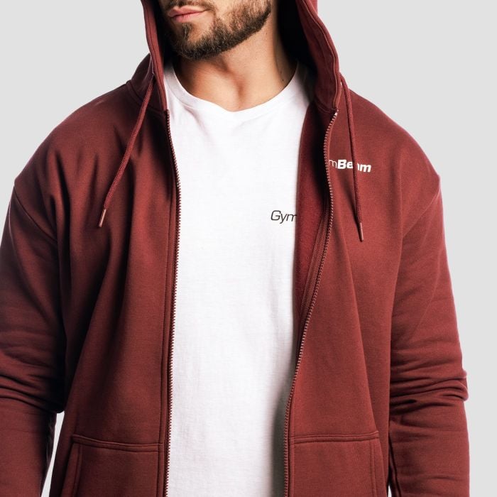 Bluza z kapturem Zone Zip Up Cherrywood - GymBeam XL