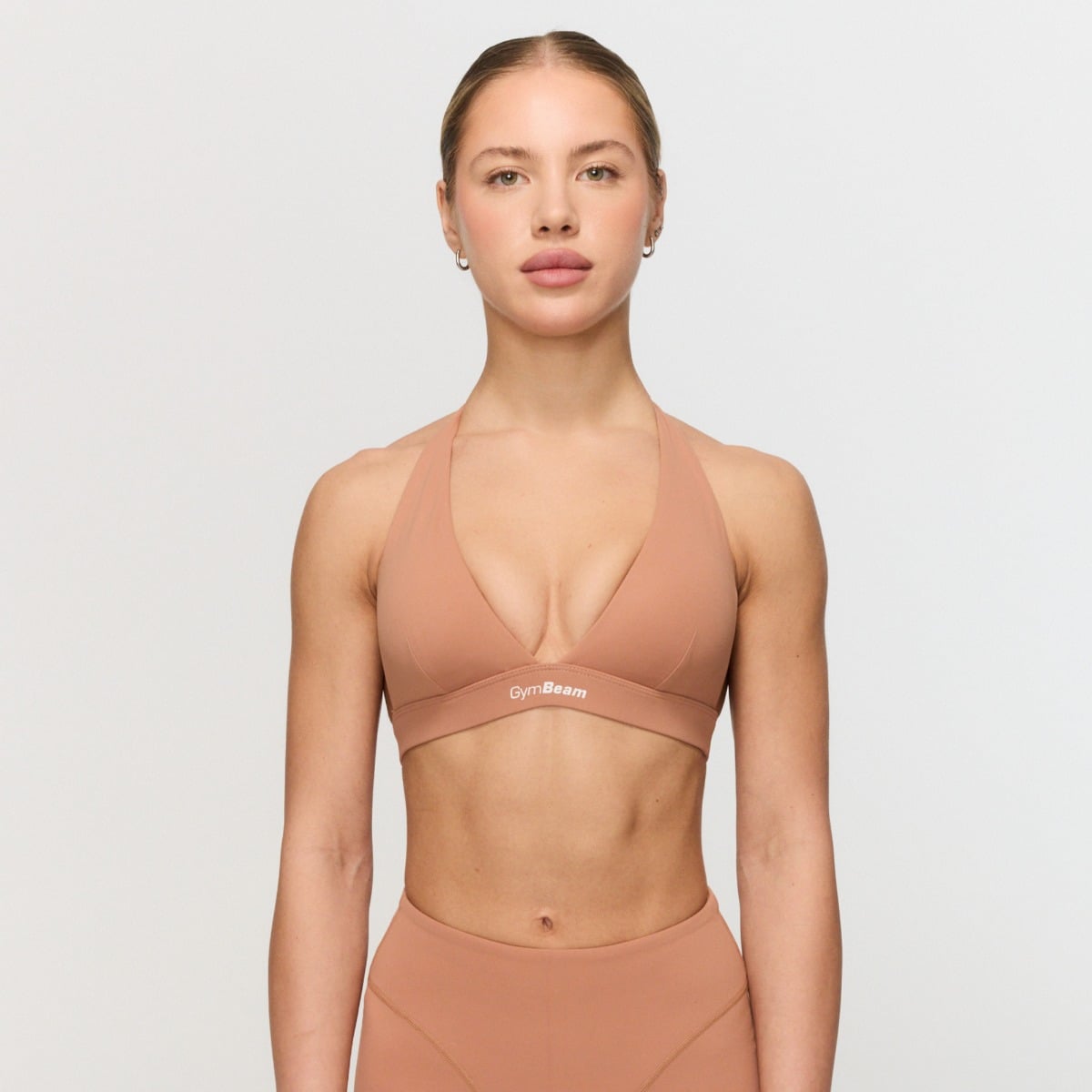 Biustonosz sportowy Fierce Halter Caramel - GymBeam