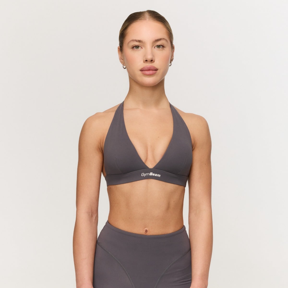 Biustonosz sportowy Fierce Halter Grey - GymBeam
