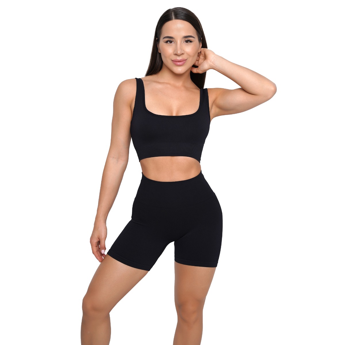 GymBeam Lift Seamless Sports Bra Black - Rozmiar: S | Kolor: Czarny | Waga: 0,1 g | Opakowanie: 65 · záber 8