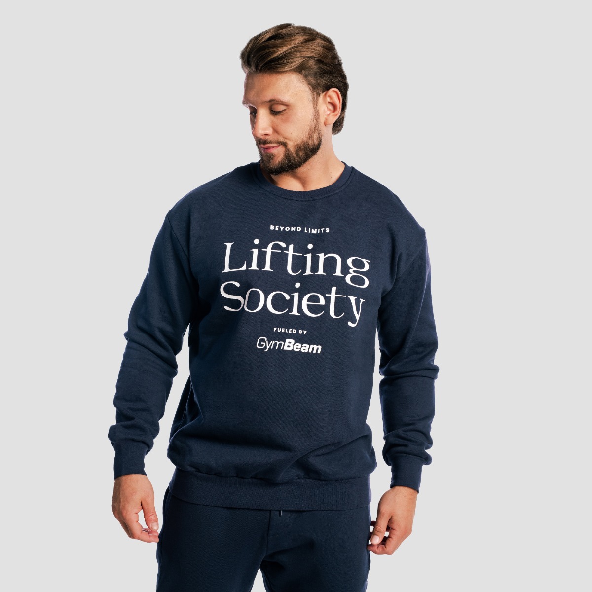 GymBeam Lifting Society Sweatshirt Nightfall - Rozmiar: S | Kolor: Niebieski | Waga: 0,558 g | Opakowanie: 33 · záber 6