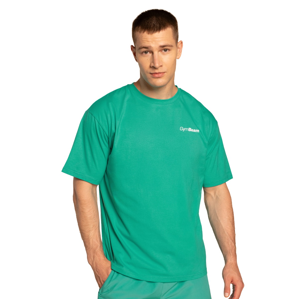 GymBeam Limitless Oversized T-Shirt Lagoon - Rozmiar: L | Kolor: Niebieski | Waga: 0,2385 g | Opakowanie: 85 · záber 7