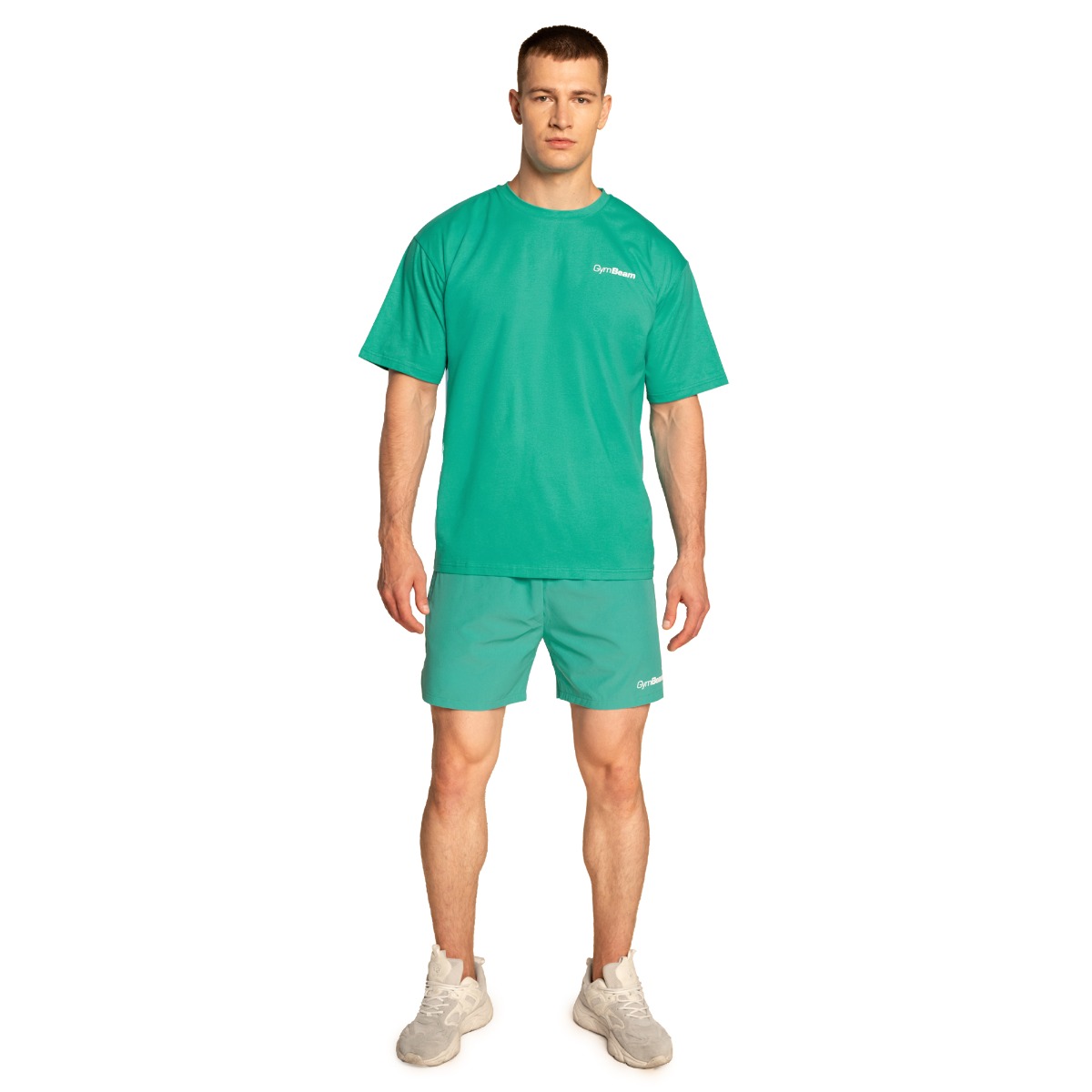 GymBeam Limitless Oversized T-Shirt Lagoon - Rozmiar: L | Kolor: Niebieski | Waga: 0,2385 g | Opakowanie: 85 · záber 10