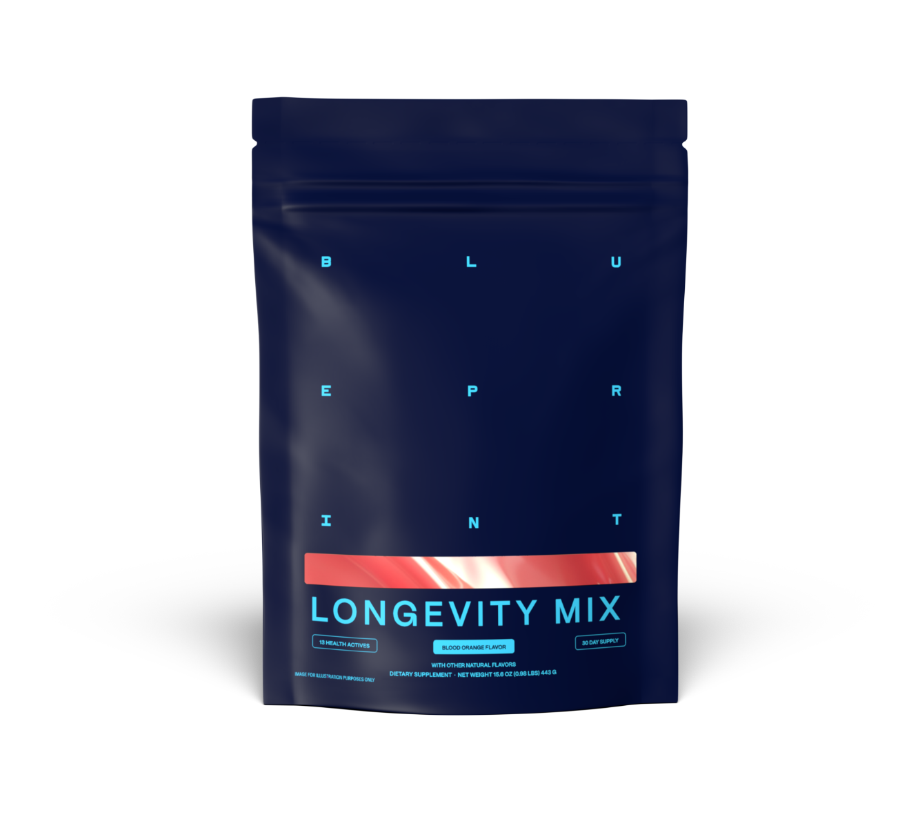 Blueprint by Bryan Johnson Longevity Mix 443 g krwista pomarańcza