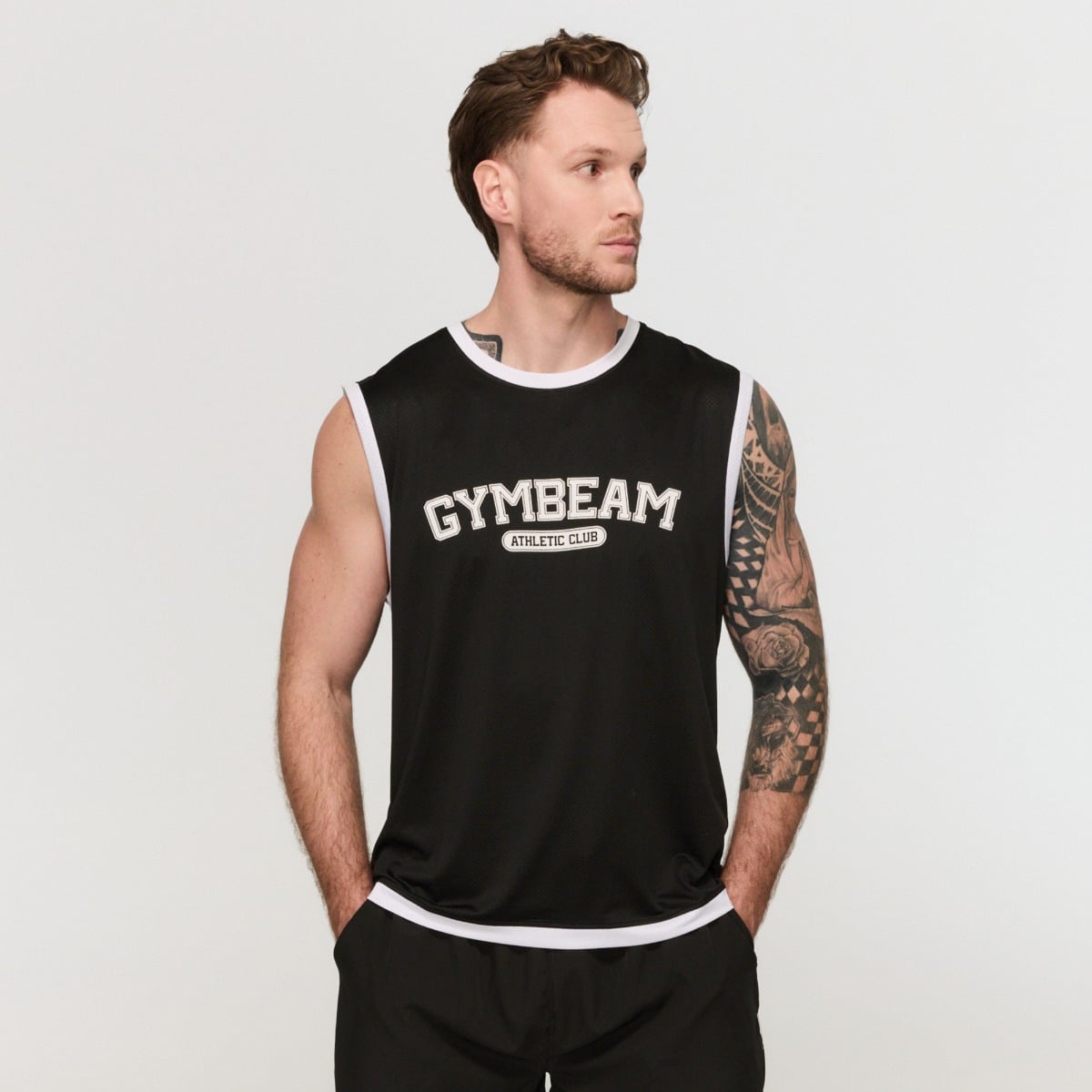 Męski tank top Varsity Black - GymBeam