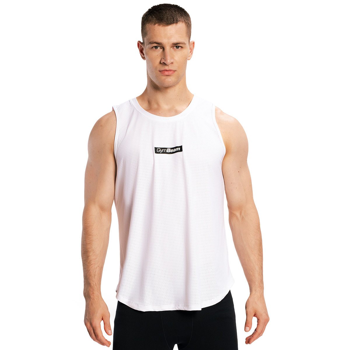 GymBeam Men‘s Combat Tank Top White - Rozmiar: M | Kolor: Biały | Waga: 0,176 g | Opakowanie: 100 · záber 6