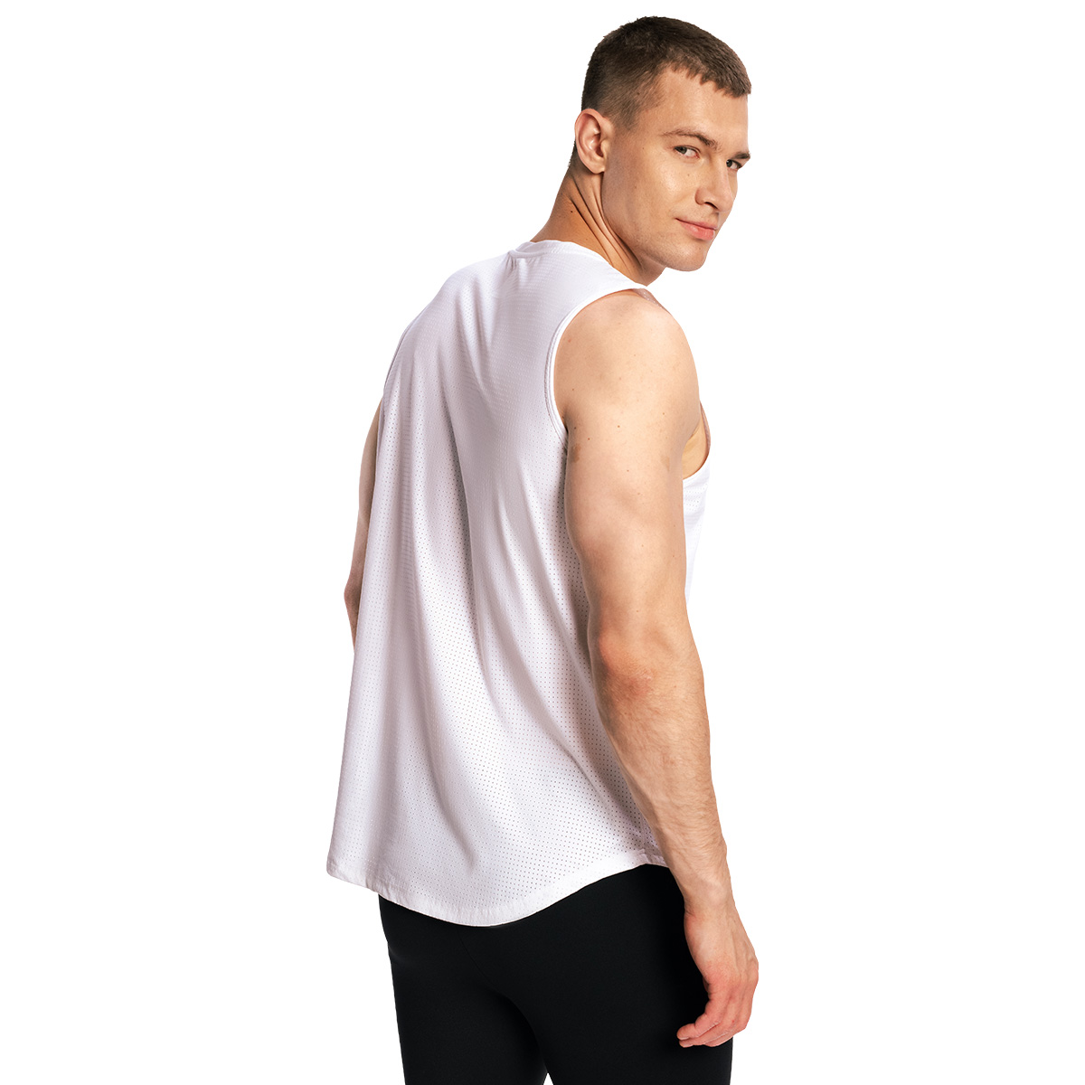 GymBeam Men‘s Combat Tank Top White - Rozmiar: M | Kolor: Biały | Waga: 0,176 g | Opakowanie: 100 · záber 9