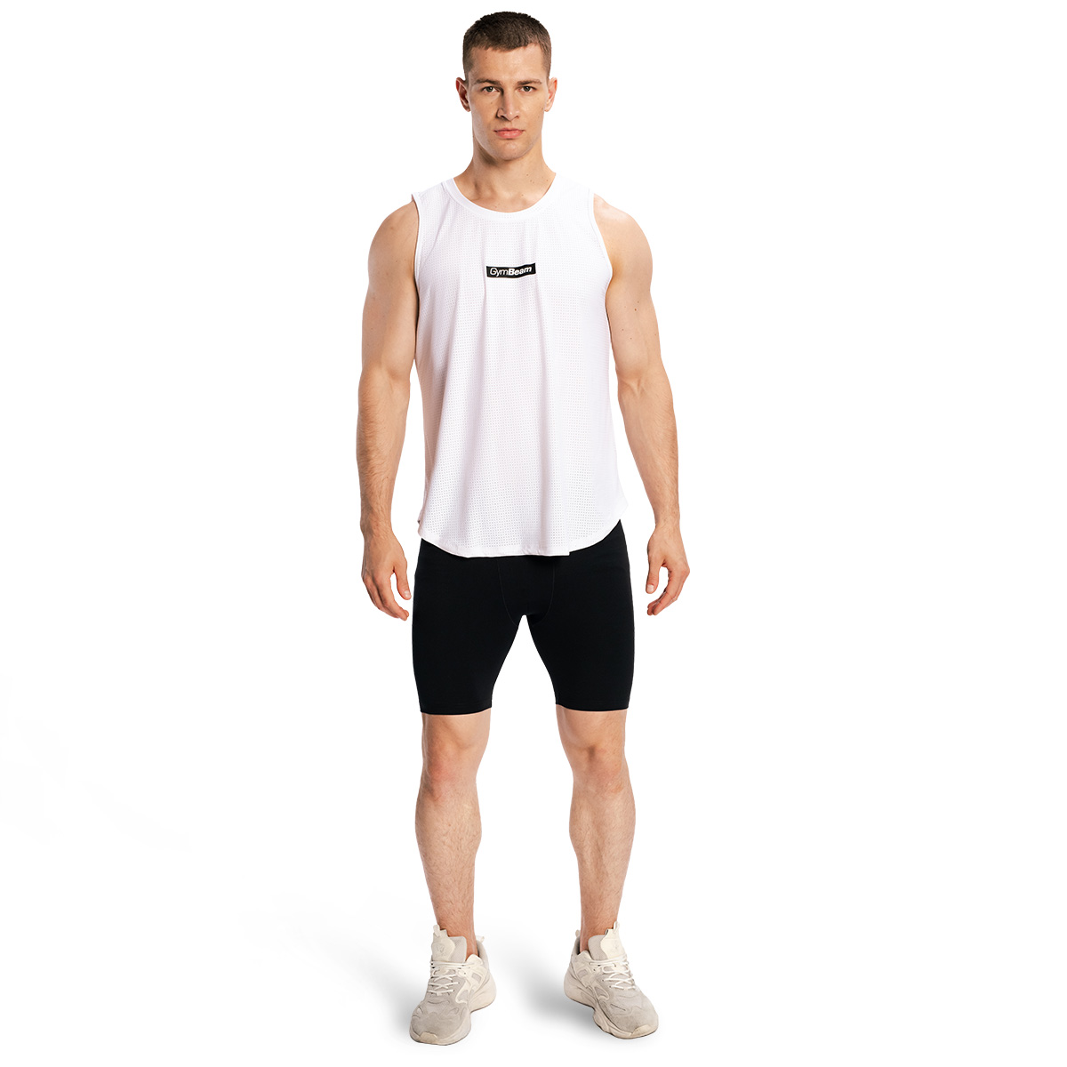 GymBeam Men‘s Combat Tank Top White - Rozmiar: M | Kolor: Biały | Waga: 0,176 g | Opakowanie: 100 · záber 10