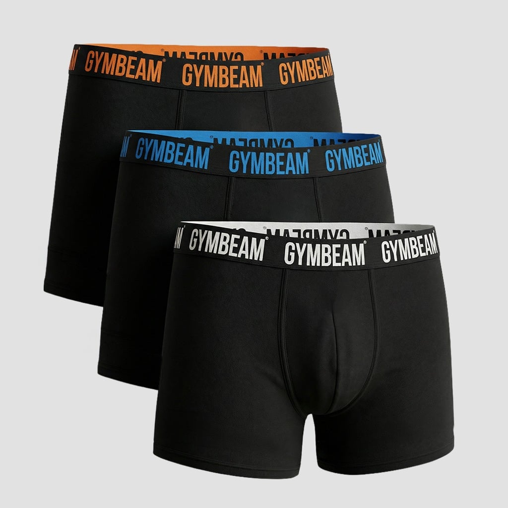 Męskie Bokserki FIT 3Pak Black - GymBeam