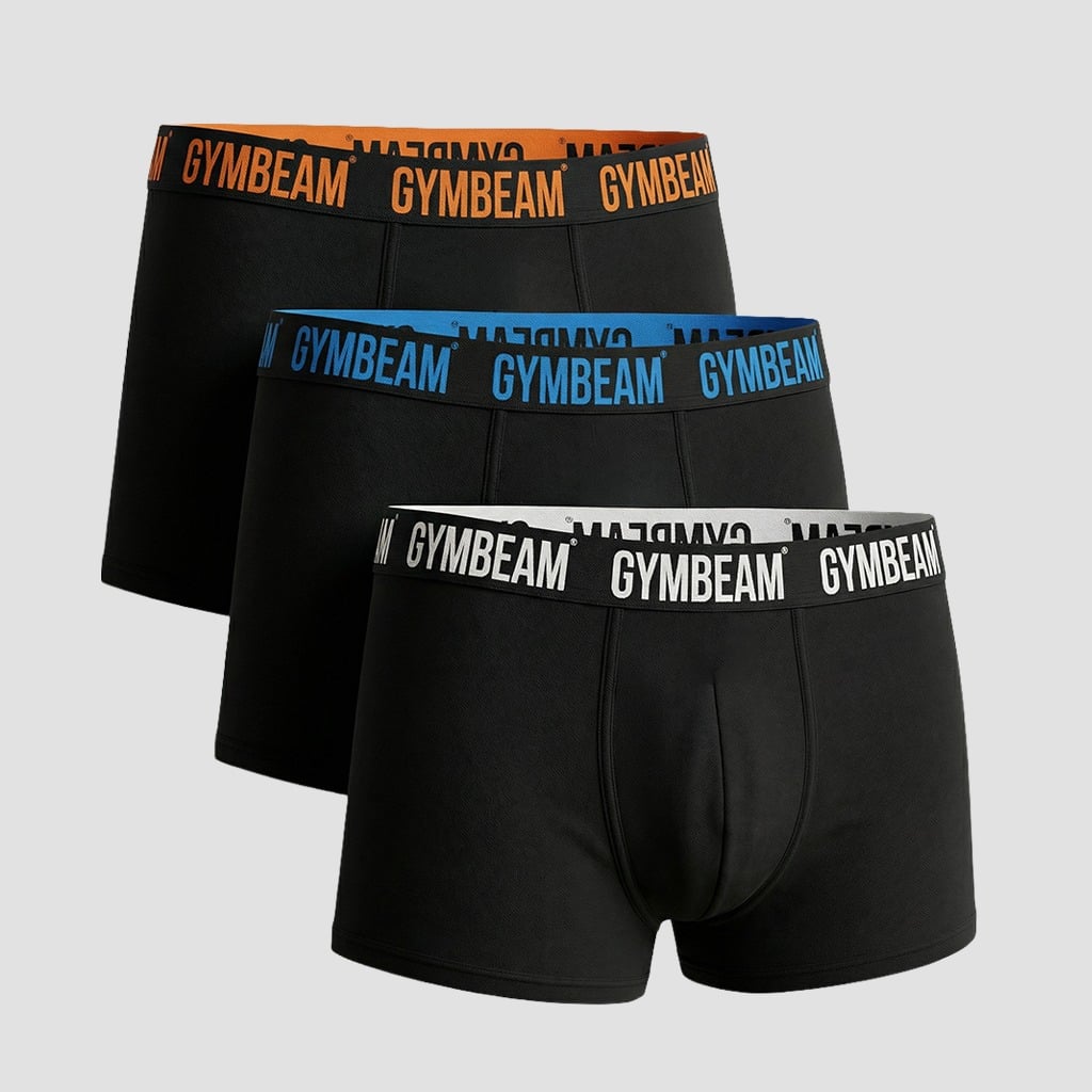 Męskie bokserki FIT Trunks 3-pak Black - GymBeam