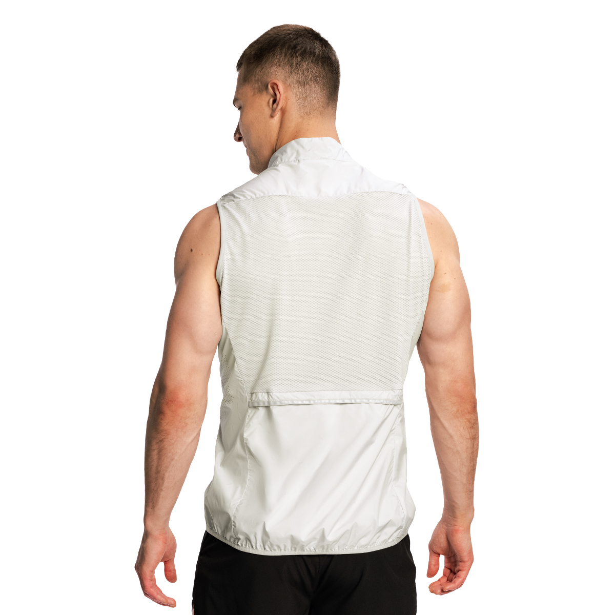 GymBeam Men‘s Pulse X Running Gillet Gray - Rozmiar: S | Kolor: Szary | Waga: 0,094 g | Opakowanie: 80 · záber 8
