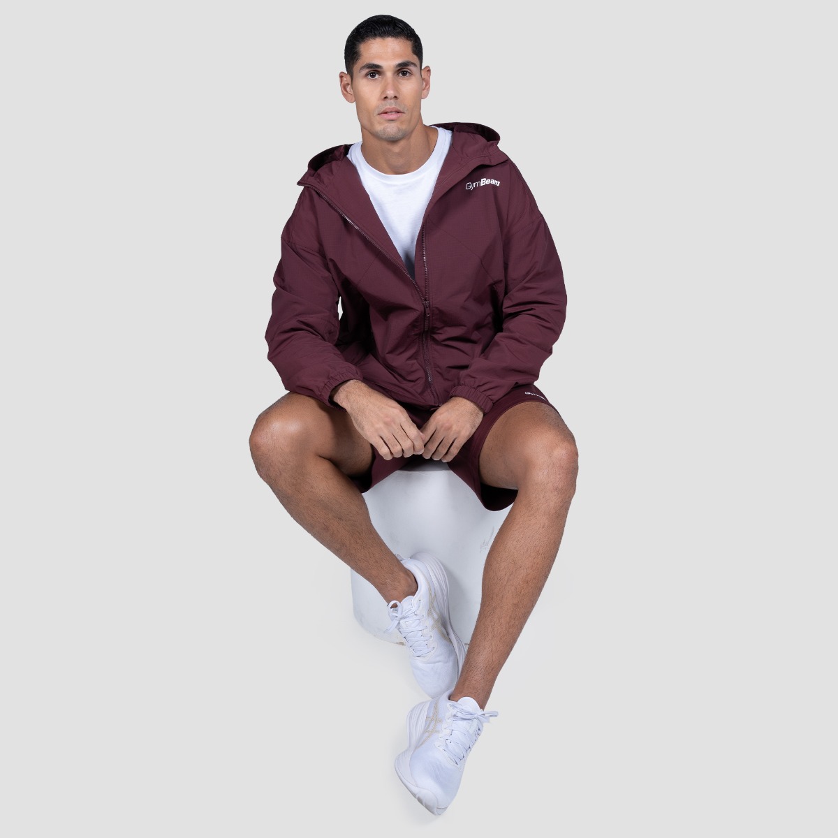 GymBeam Men‘s Relay Jacket Fig - Rozmiar: S | Kolor: Czerwony | Waga: 0,505 g | Opakowanie: 34 · záber 6
