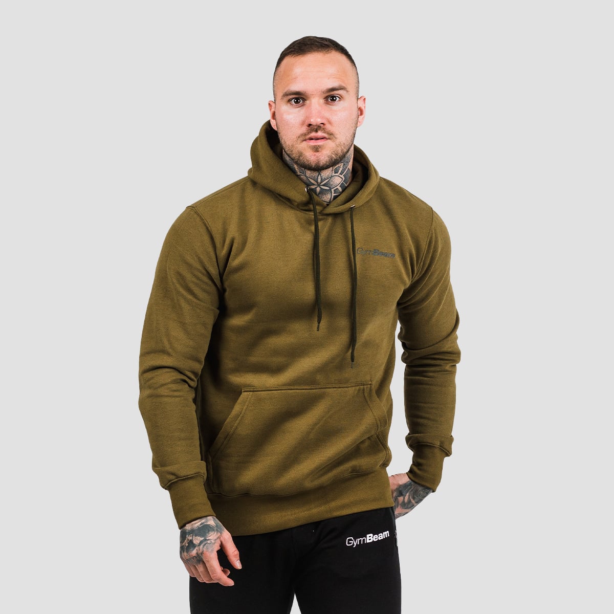 GymBeam Mikina Athlete Military Green Black · záber 6