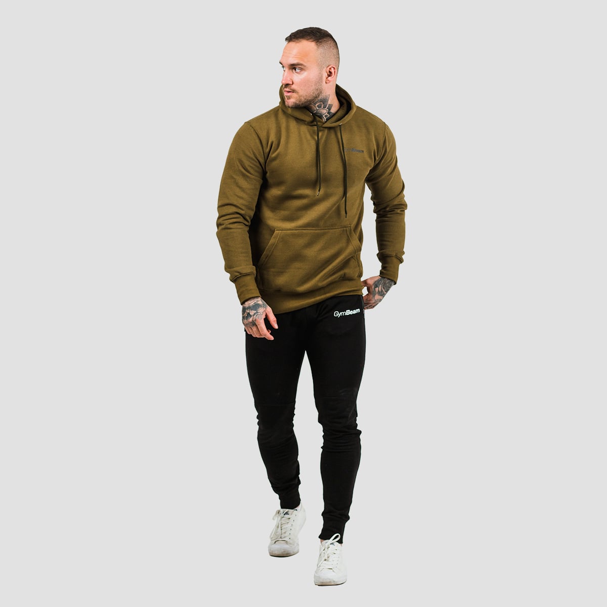 GymBeam Mikina Athlete Military Green Black · záber 7