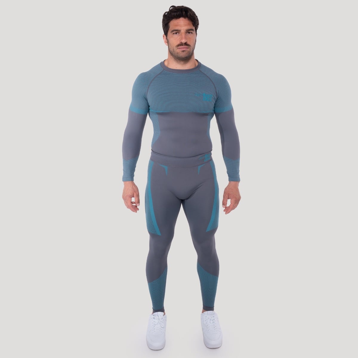 GymBeam OG1 Seamless Leggings Grey/Blue - Rozmiar: L | Kolor: Szary | Waga: 0,25 g | Opakowanie: 82 · záber 6