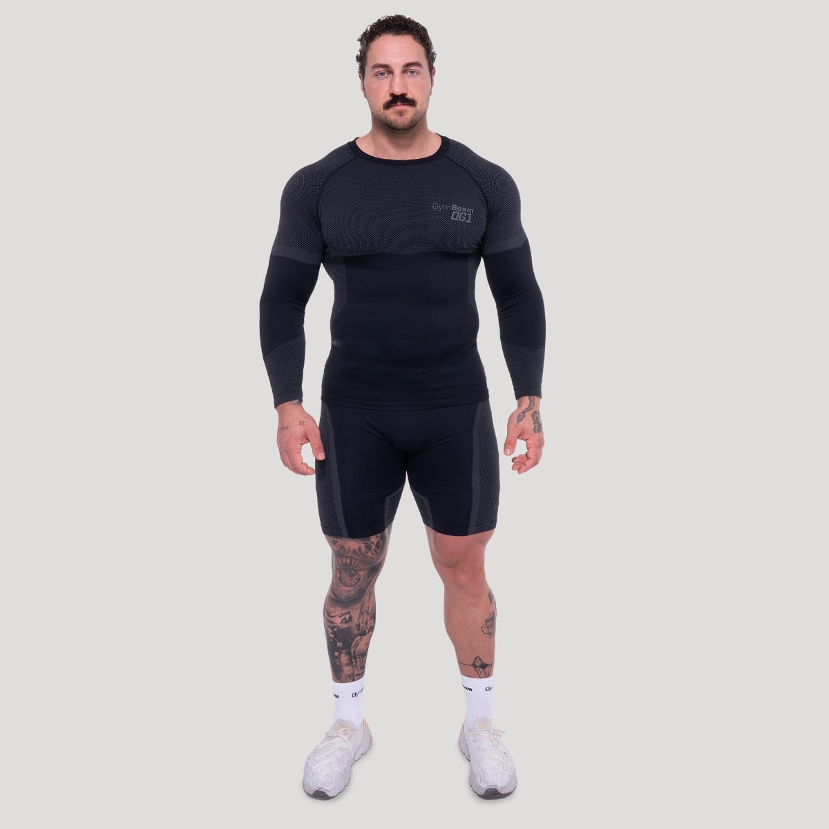GymBeam OG1 Seamless Longsleeve Black/Grey - Rozmiar: XXL | Kolor: Czarny | Waga: 0,355 g | Opakowanie: 60 · záber 6